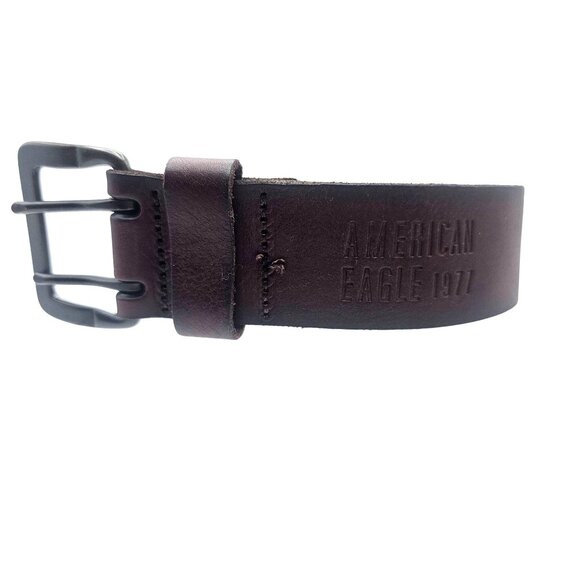 Vintage American Eagle Sz 38 Leather Belt 40" Adjustable Fit Brown - Picture 2 of 13